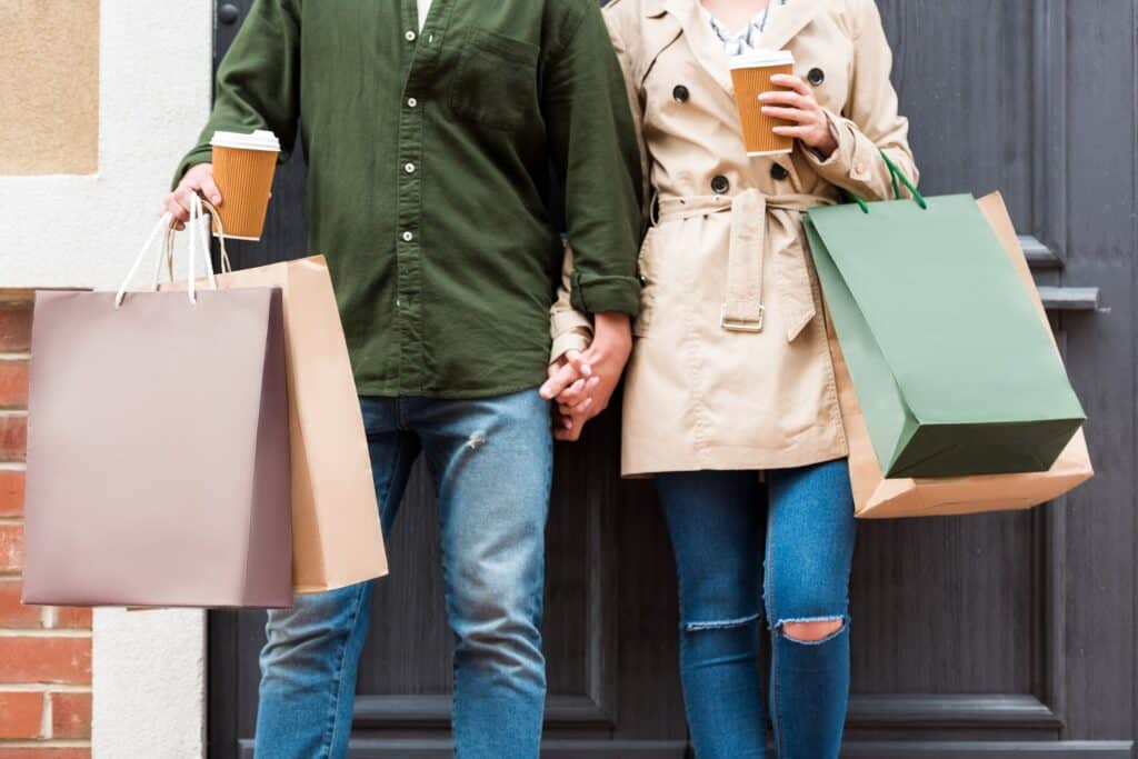 Couple shopping on Black Friday