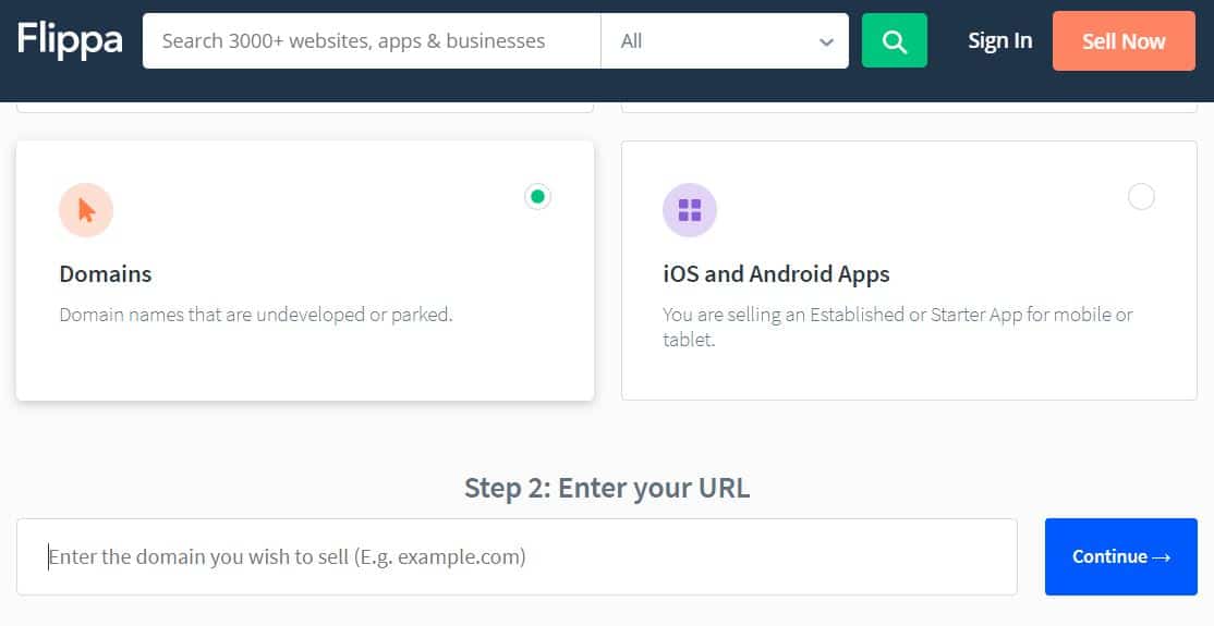 Flippa domains