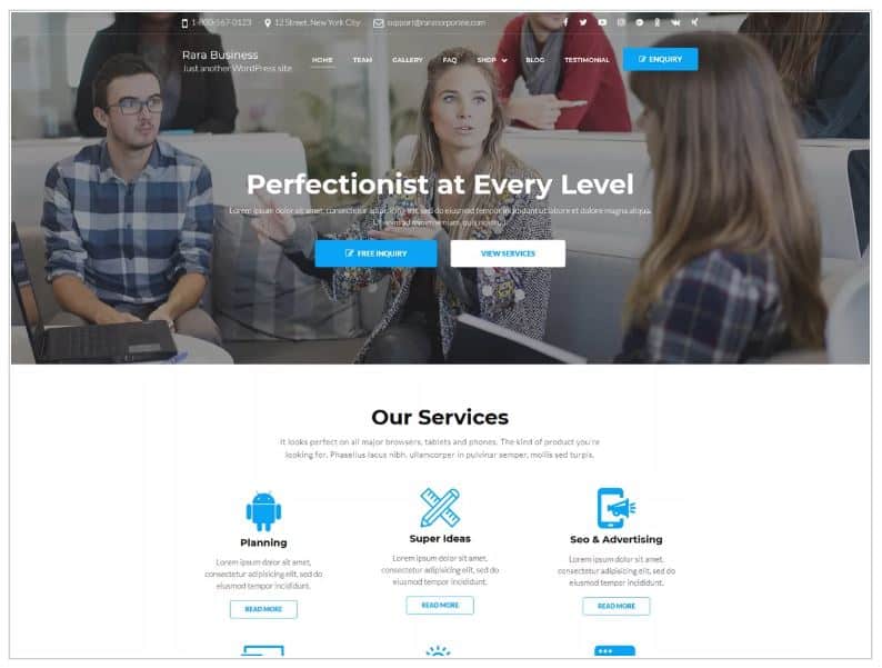 Small Business Website Example: Rara