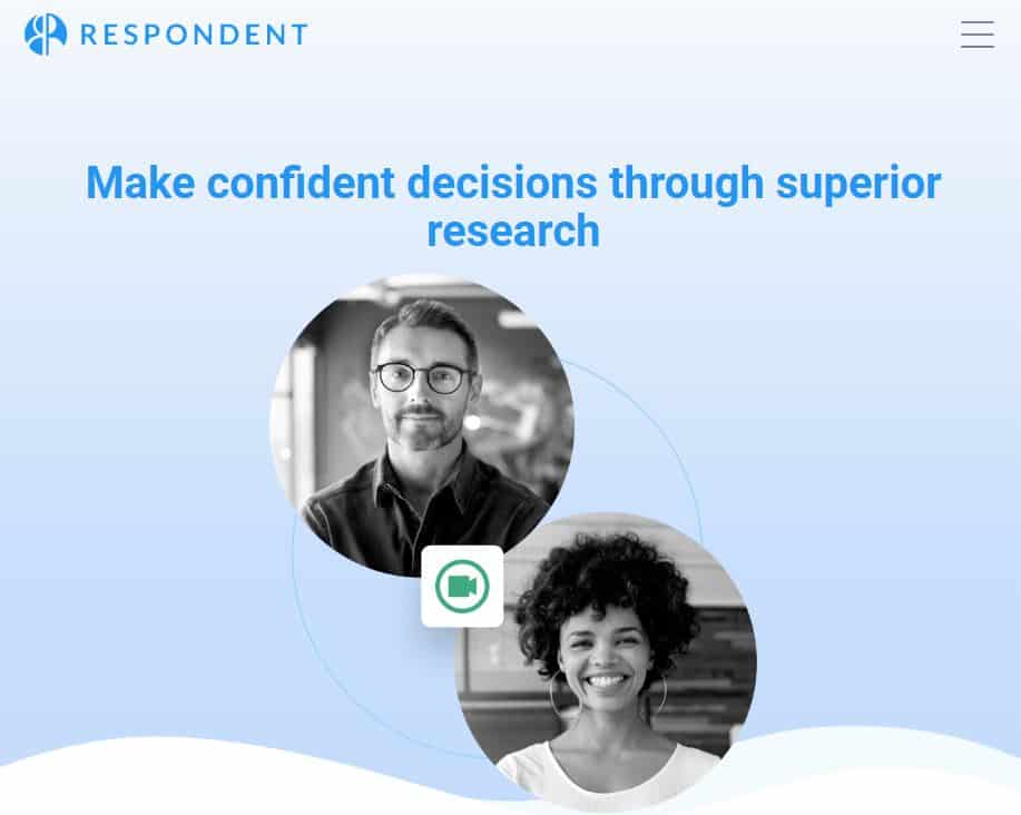 Respondent.io home page screenshot