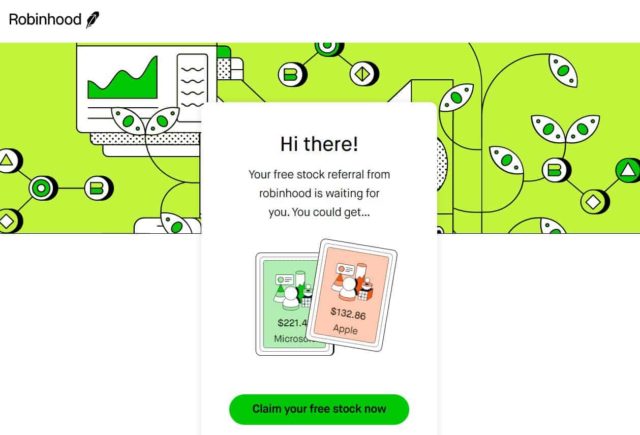 Robinhood sign up page